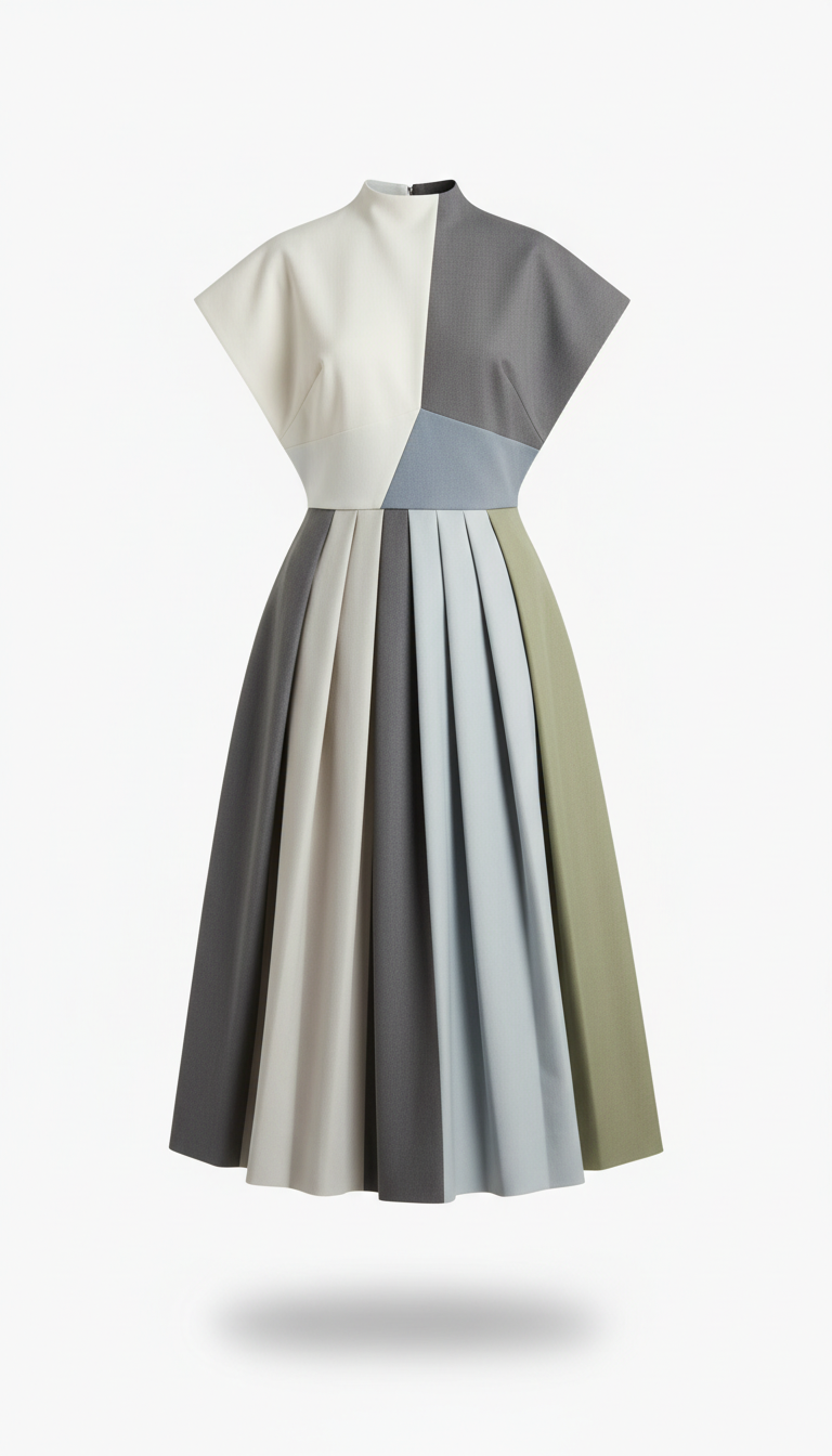 Soft Stone Structured Midi Dress