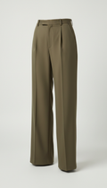 Olive Bronze Tailored Wide-Leg Trousers