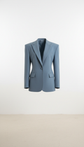 Mist Blue Sculptural Blazer
