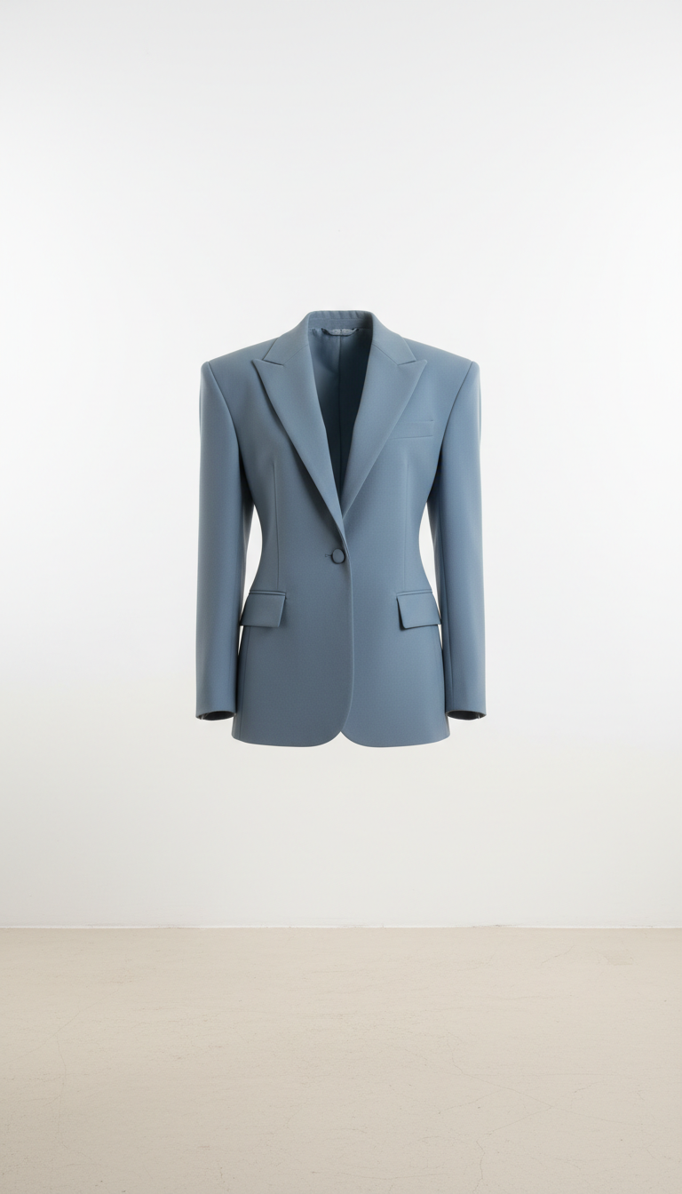Mist Blue Sculptural Blazer